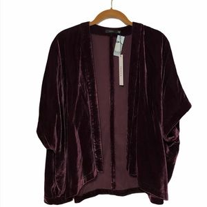 Aritzia Fawkner Deep Purple Blouse (Velour) NWT